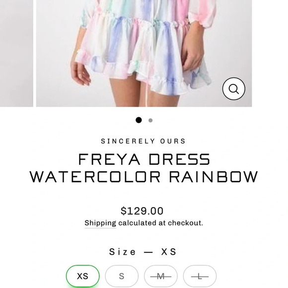 Sincerely Ours Pastel Watercolor Tiered Mini Dress XS from Revolve - Picture 10 of 10